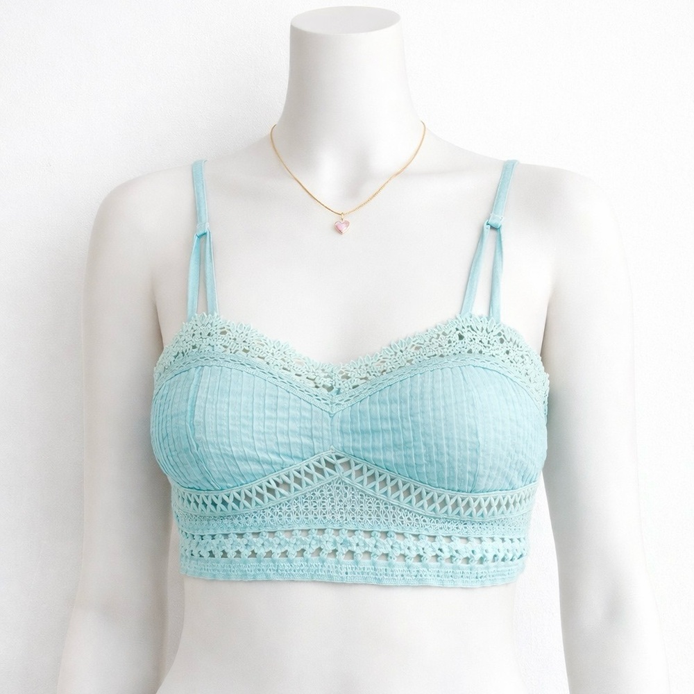 NWT Free People Tallulah Bralette in Aqua - Picture 4 of 8